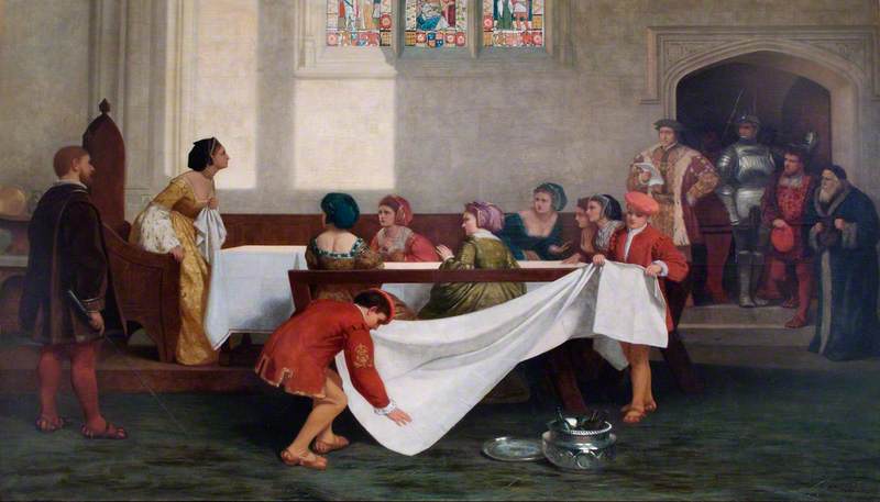 The Arrest of Anne Boleyn at Greenwich by David Wikie Wynfield, 1860.