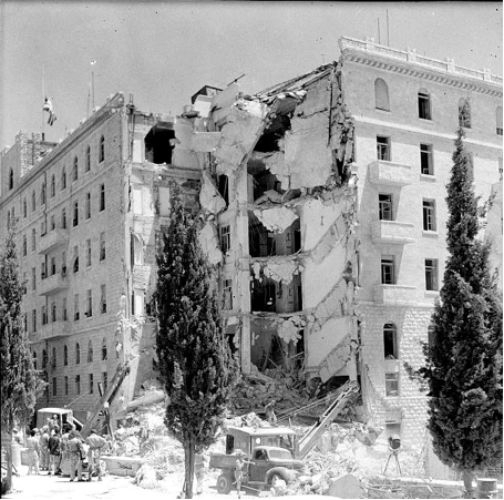 Irgun’s bomb collapsed the south wing of the hotel.