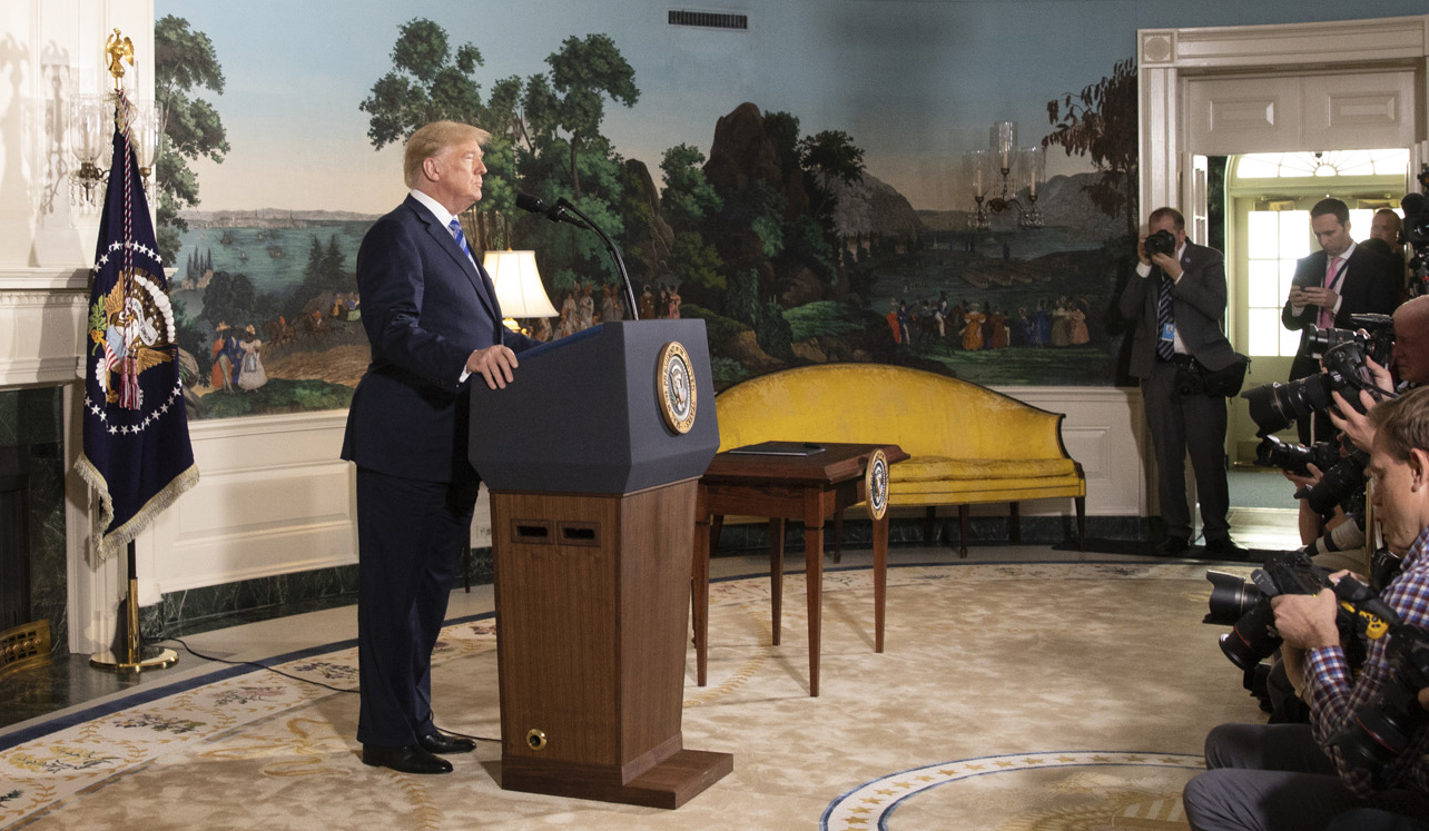 President Donald J. Trump delivers remarks on the Joint Comprehensive Plan of Action