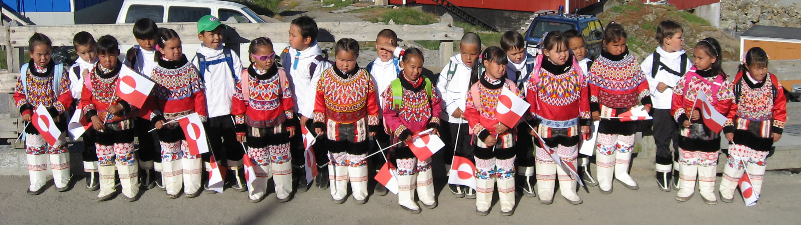 First day in school for new students at the Prinsesse Margrethe School in Upernavik, Greenland, 2007.