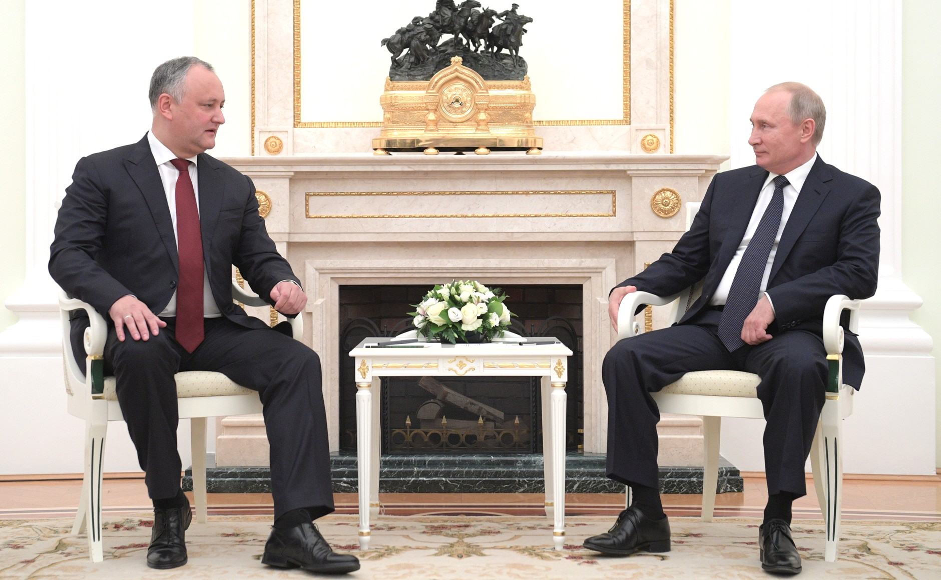 Former Moldovan President Igor Dodon and Russian President Vladimir Putin, 2018