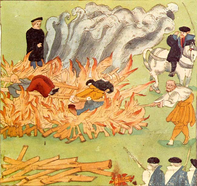 Burning of three witches in Baden, Switzerland (1585), by Johann Jakob Wick
