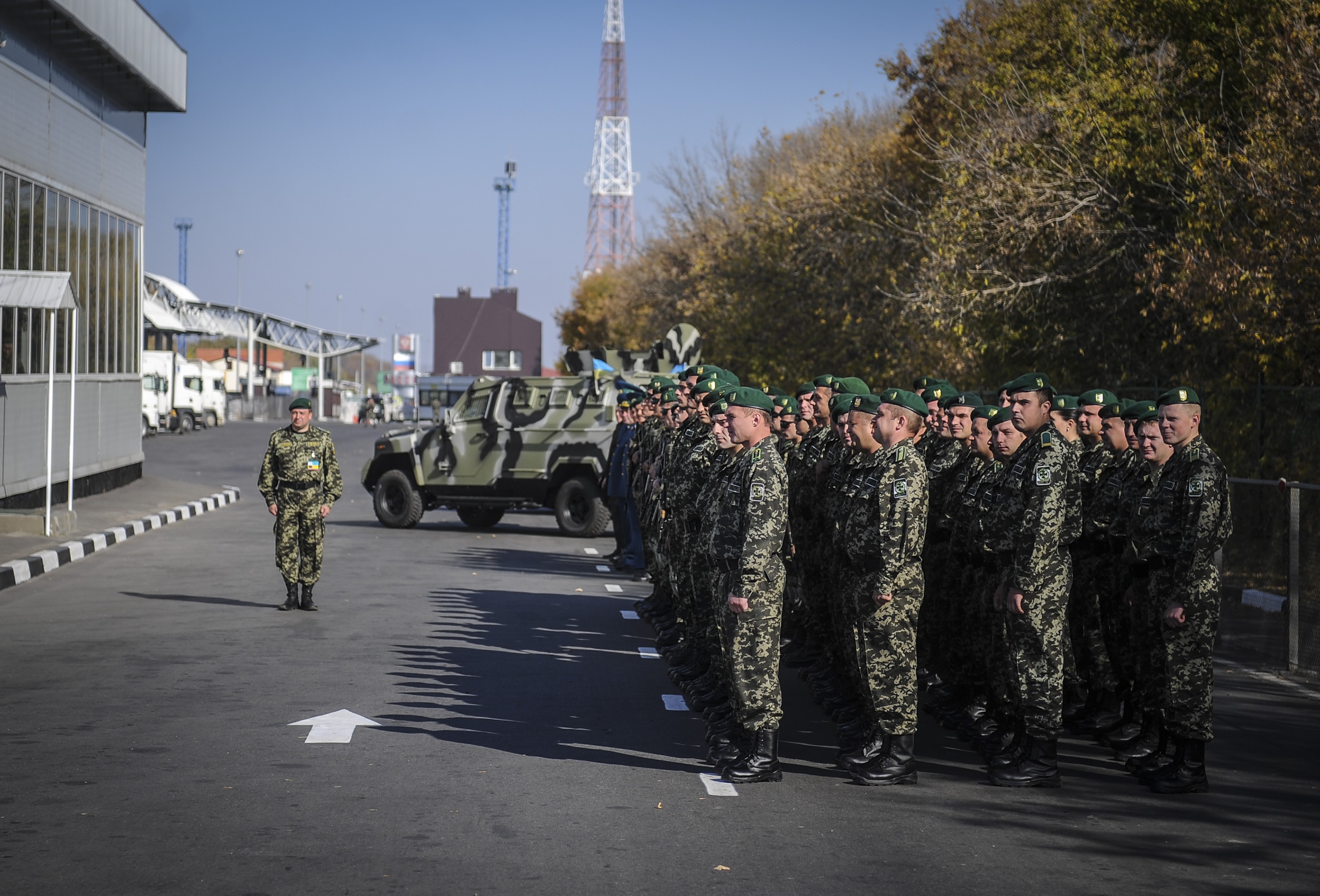 Ukrainian Prime Minister Arseniy Yatsenyuk Visiting the Russia-Ukraine Border