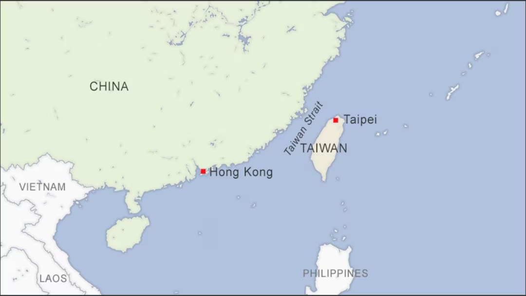 Map of the Taiwan Strait.