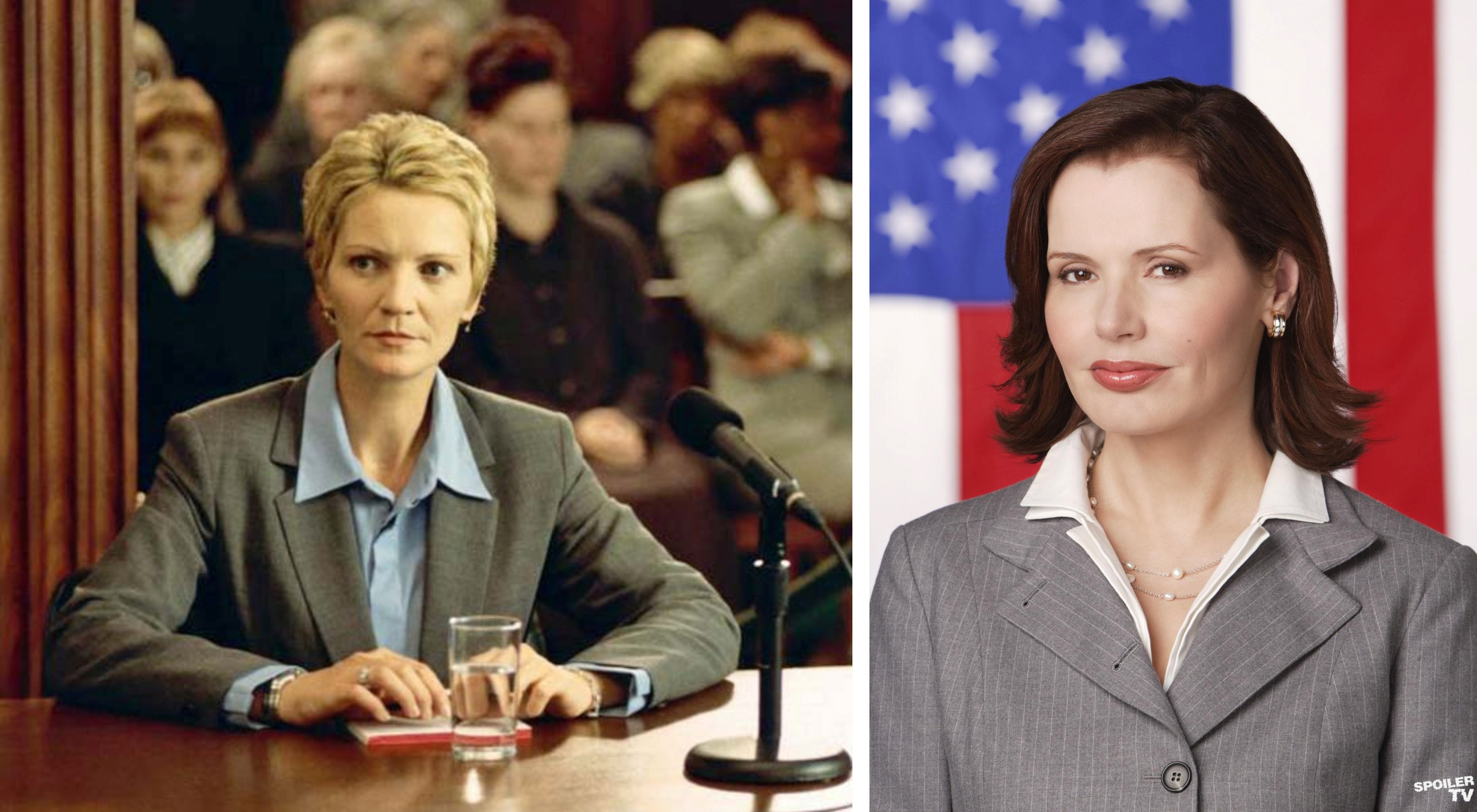 On the left, Joan Allen. On the right, Geena Davis.