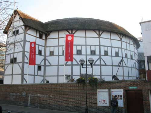 The current Globe Theater is located 750 feet from the original site.