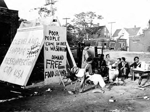 Cleveland's Resurrection City registration center staffed by teens on the eve of the march in Washington, D.C.  ... Poor Peoples March - 1968