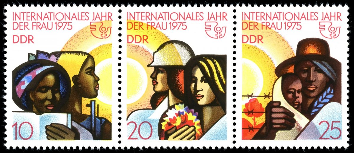 West German stamps commemorating 1975 as the UN's International Women's Year.