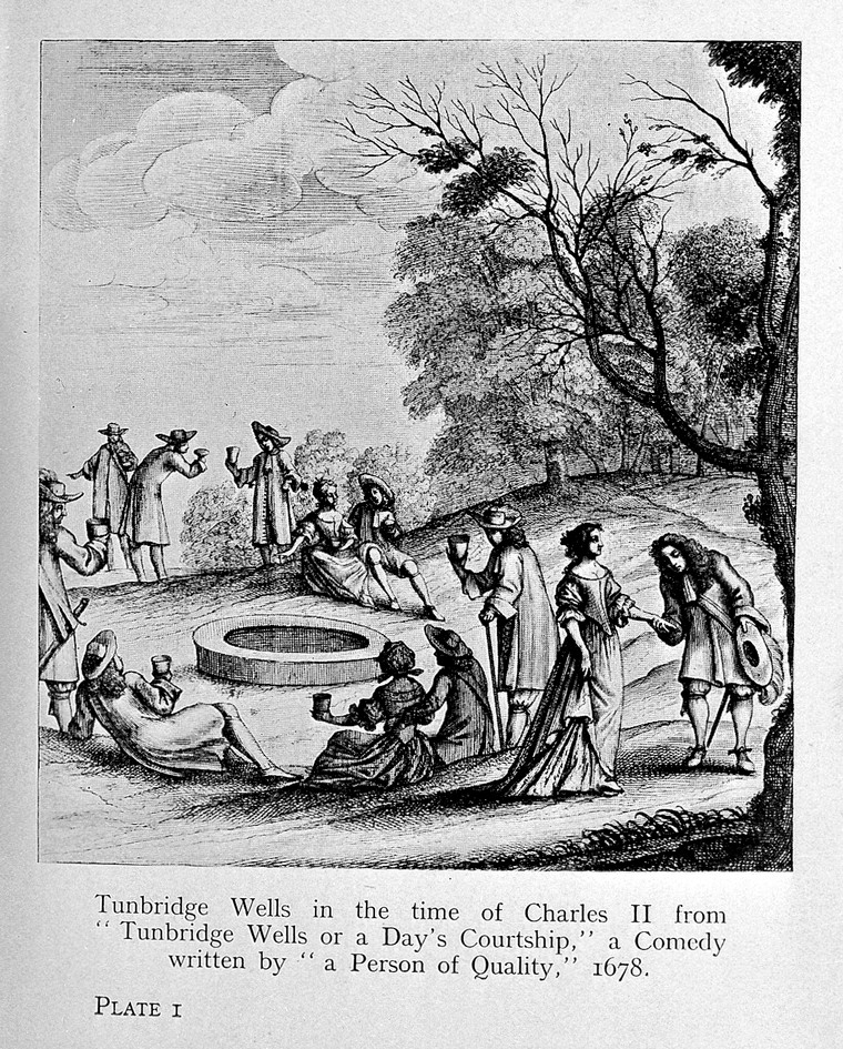 Plate from the 1672 comedy 'Tunbridge Wells or a Day's Courtship'