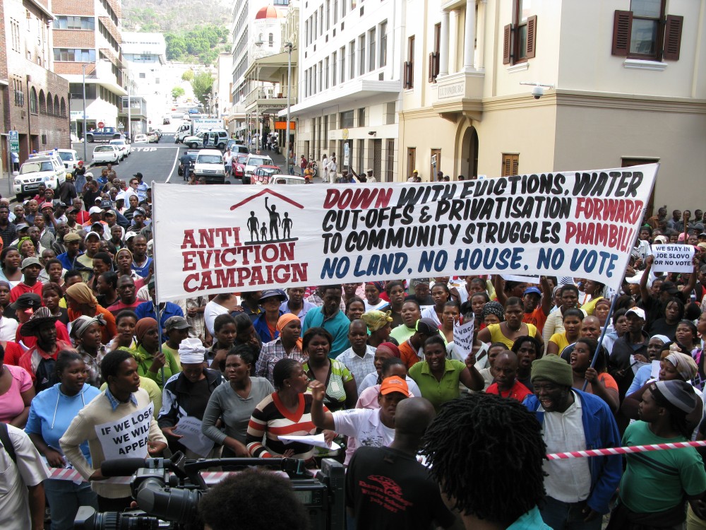A 2008 march against evictions in Cape Town