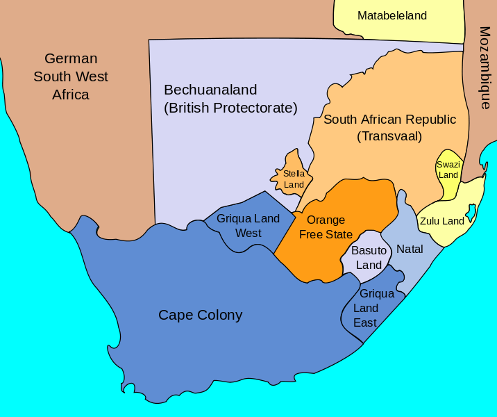 An 1885 map of South Africa