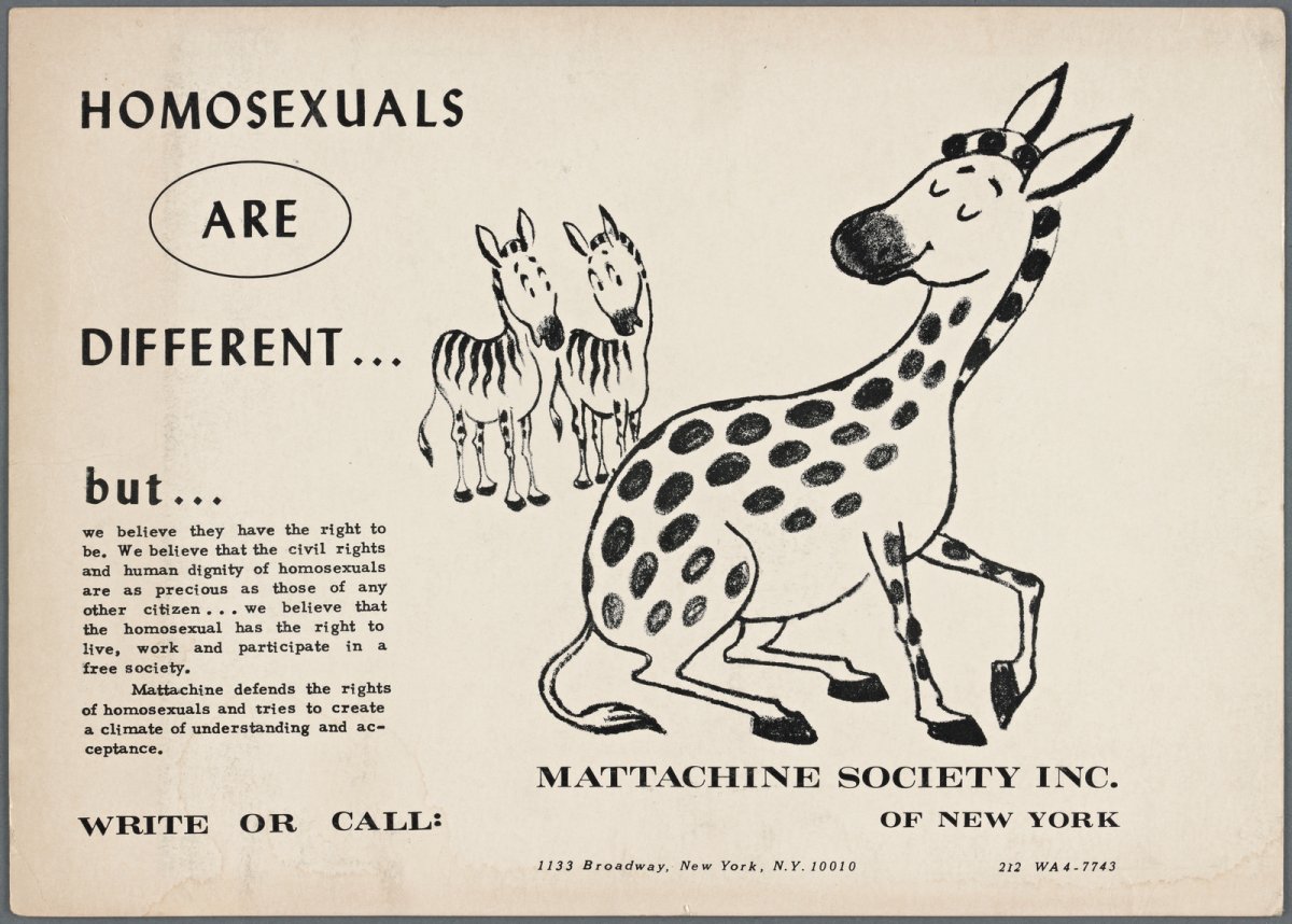 Literature distributed by the Mattachine Society of New York.