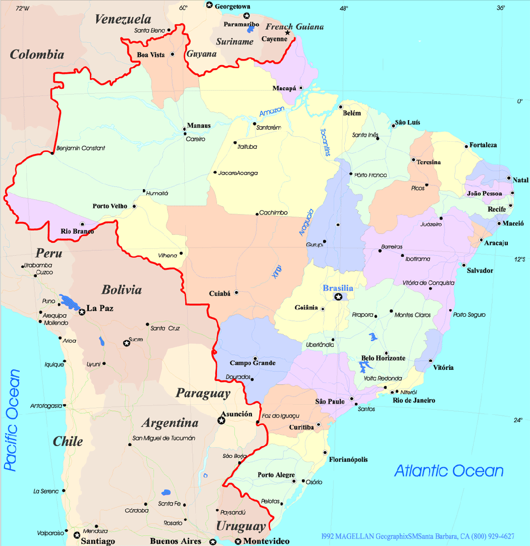 Political Map of Brazil.
