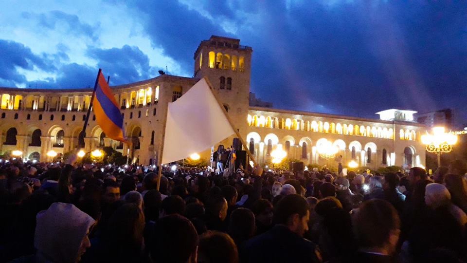 Demonstrations in Yerevan, April 28, 2018.