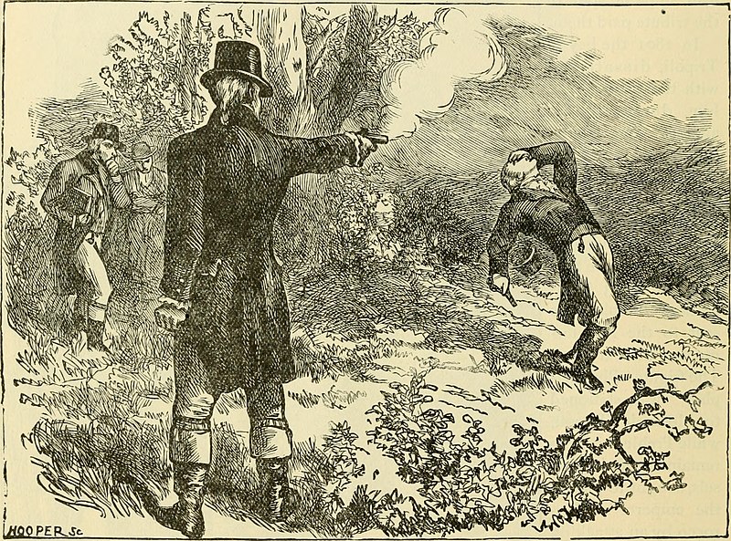 A 1901 depiction of the 1804 dual between Alexander Hamilton and Aaron Burr.
