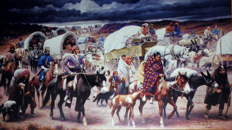 A mural to the Trail of Tears in Oklahoma.