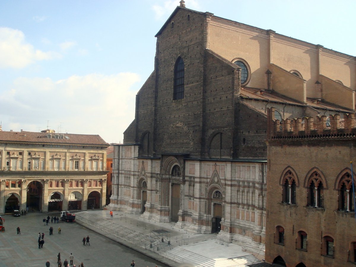 The facade of Bologna’s San Petronio Basilica.