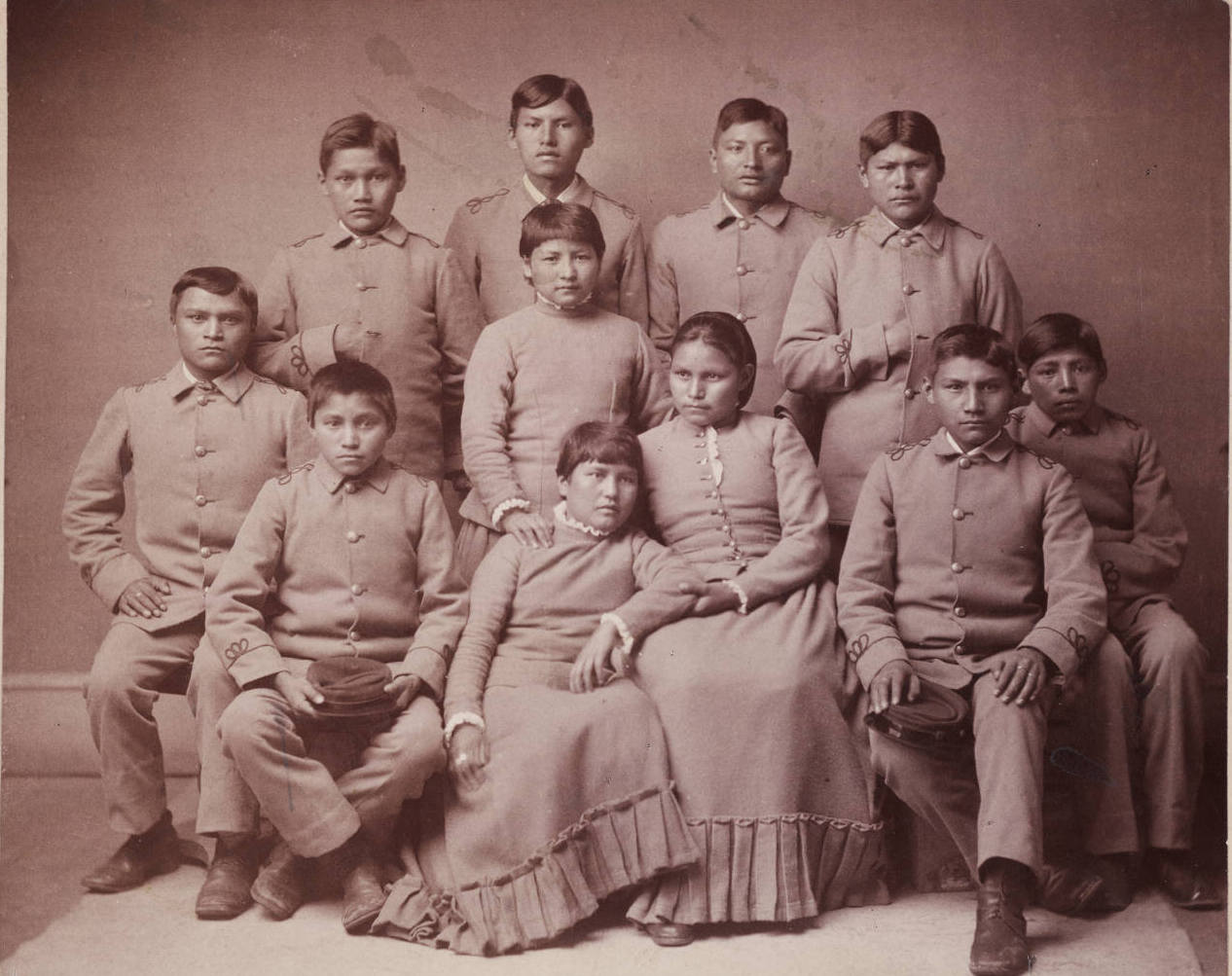 Apache children at the Carlisle boarding school in Pennsylvania.