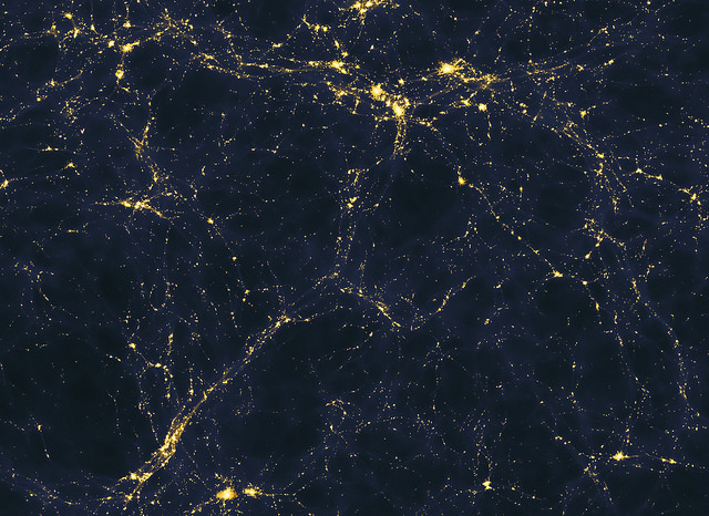 A large-scale computer simulation of about 50 million light years across.