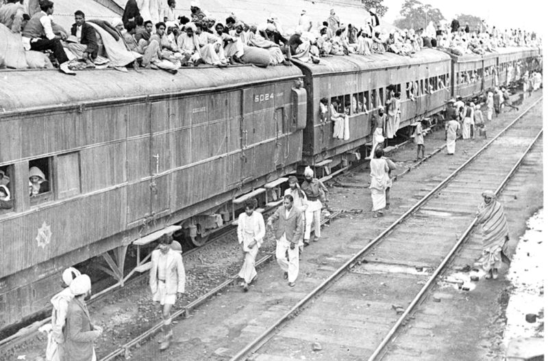 A special train for refugees leaving India for Pakistan in 1954.