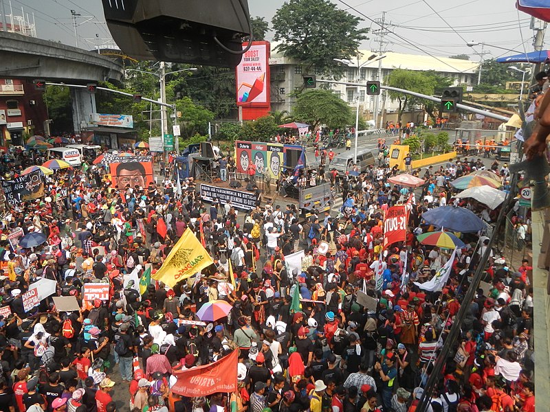 A 2017 protest against President Duterte in Manila.