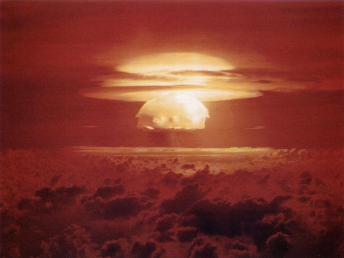 The detonation of the Castle Bravo thermonuclear bomb.