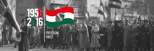 Commemorative banner illustrating the iconic hollow Hungarian flag.