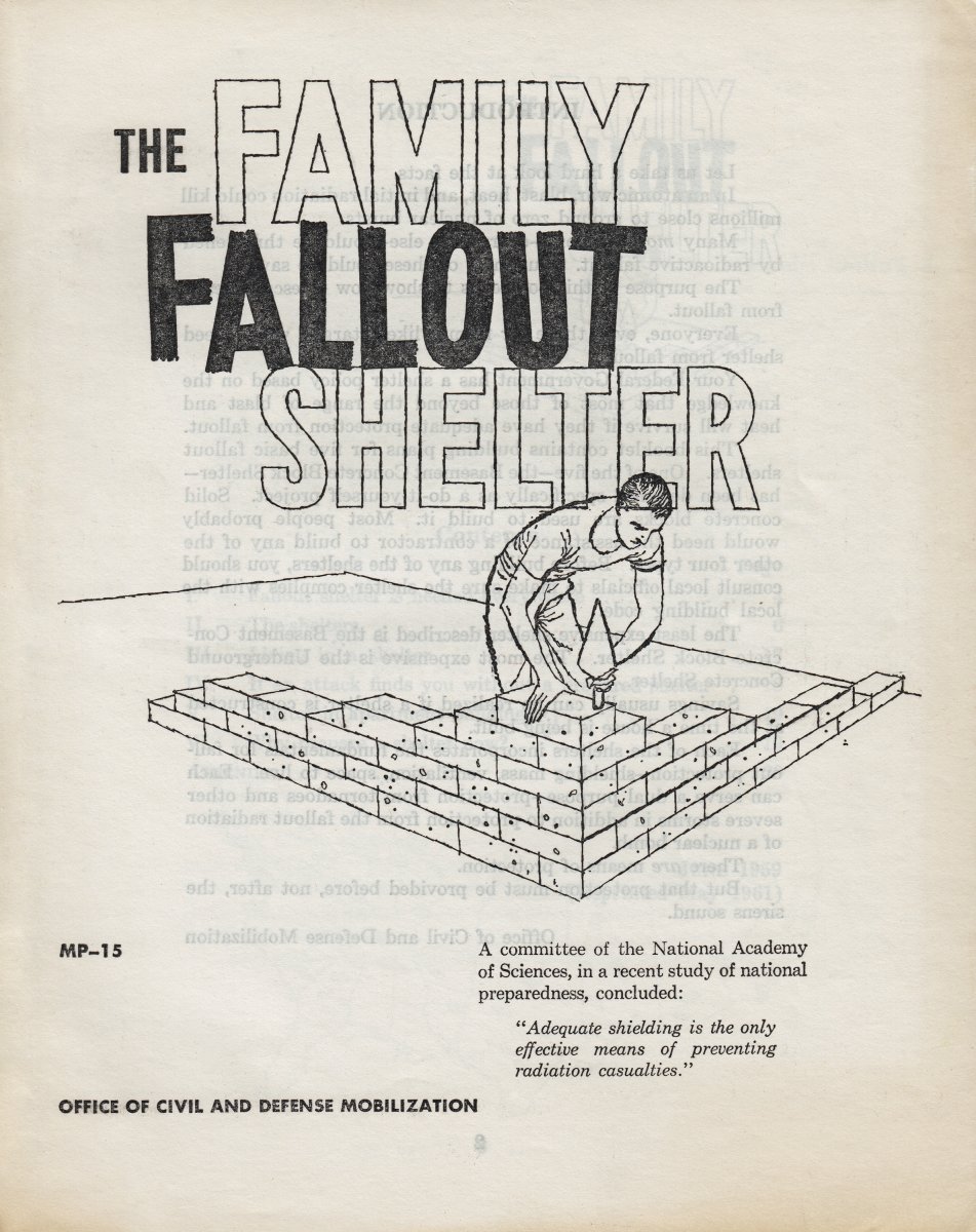 The cover of the informational booklet The Family Fallout Shelter.