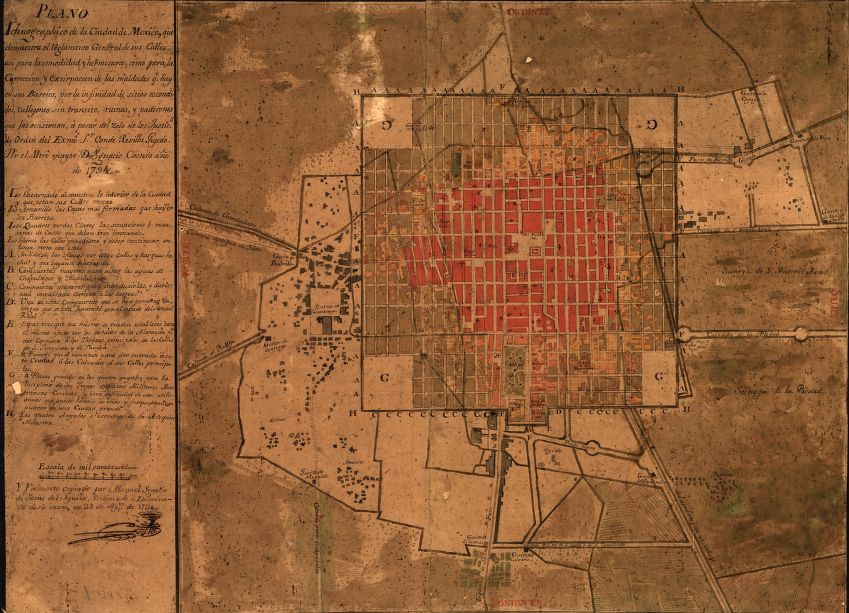 1794 map of Mexico City.