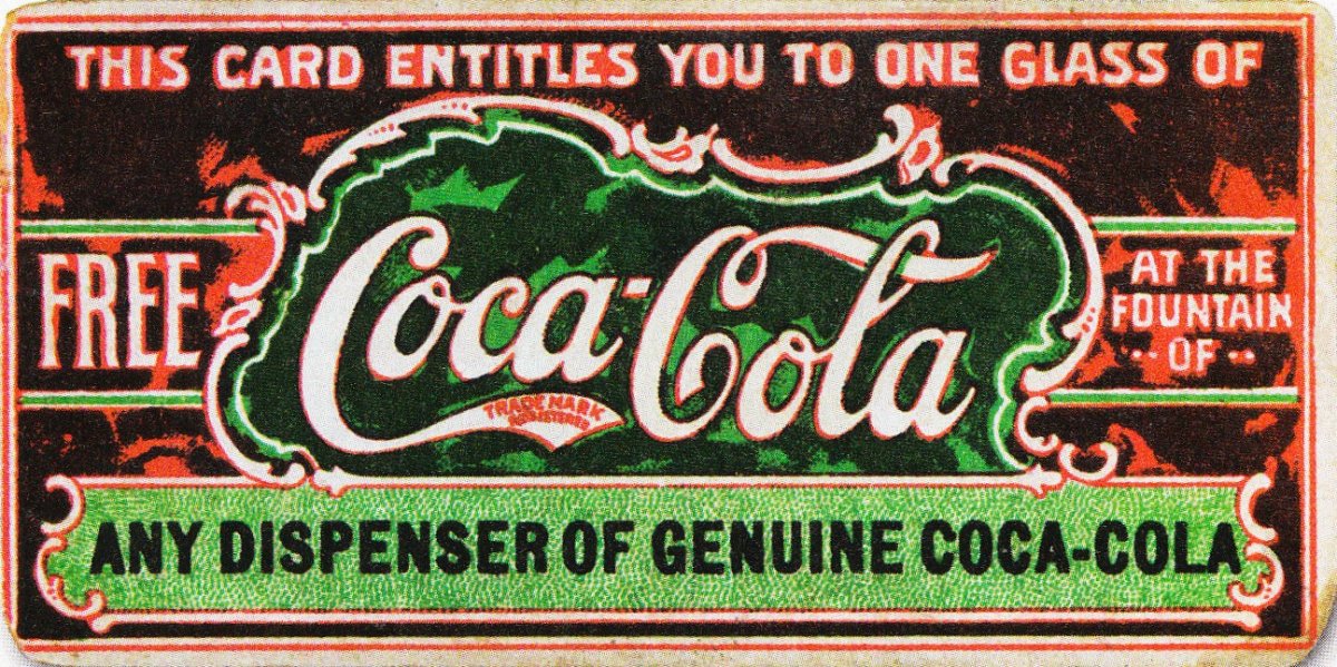 This is a voucher for a free glass of Coca-Cola, circa 1888.