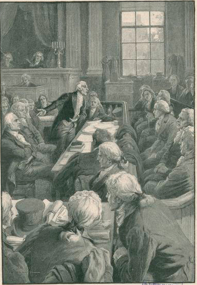William Wirt delivering a speech during the 1807 trial of Burr.