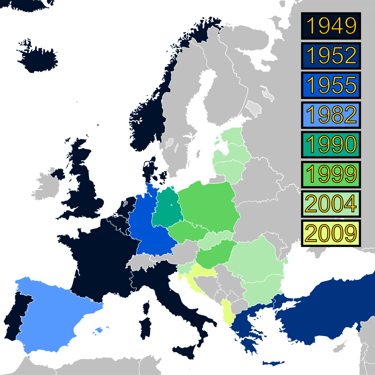 Enlargement of NATO, 1949-2009.