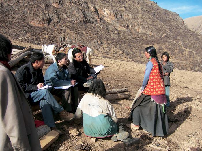 A team of Chinese Field Training Program students conducting research.
