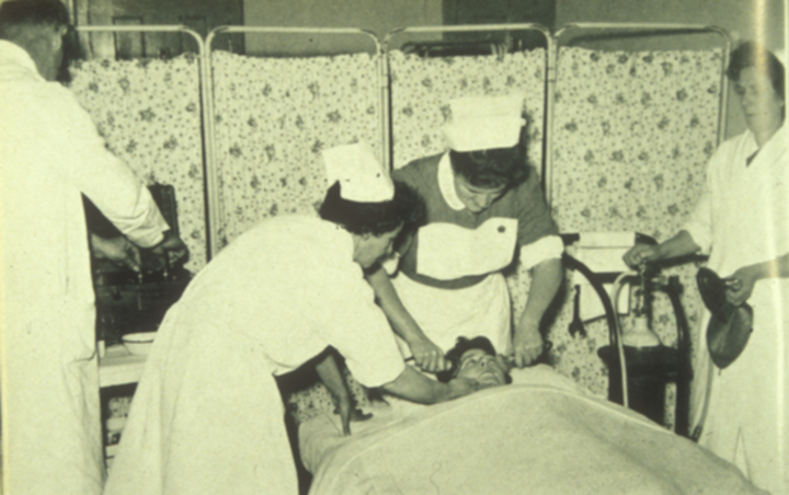 Electroconvulsive therapy being administered at a Liverpool, England facility in 1957