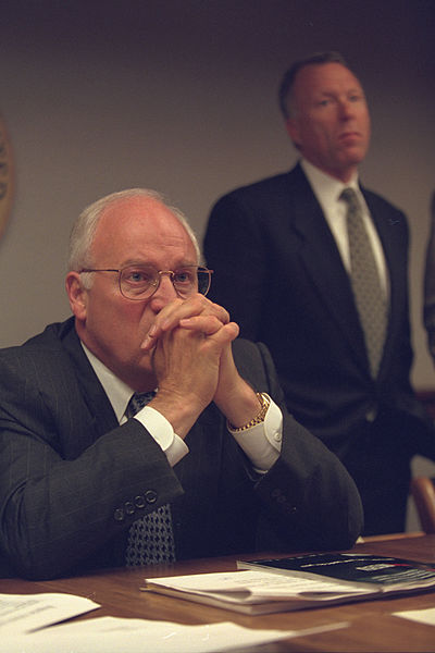 Vice President Dick Cheney with his chief of staff Lewis 'Scooter' Libby in 2001.