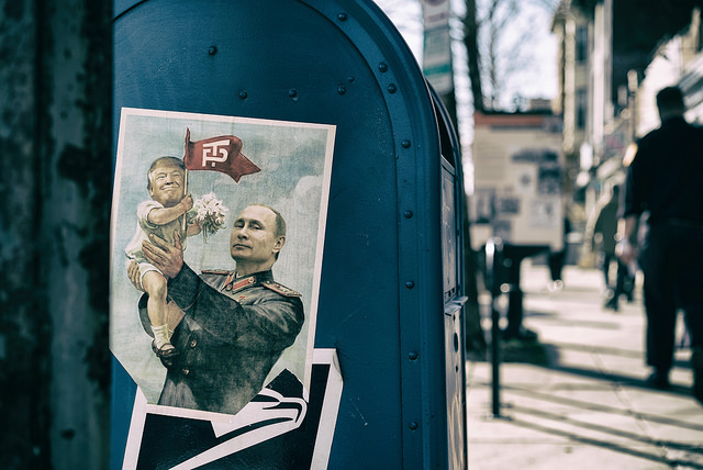 A popular meme plastered on a Washington, D.C. mailbox in 2016.