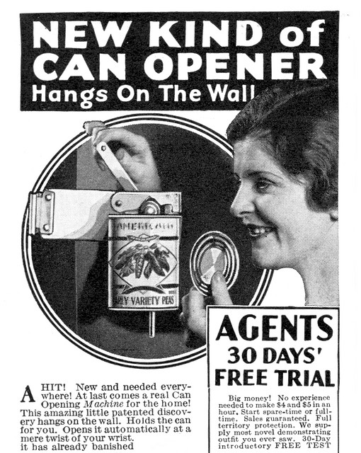 1932 advertisement for can openers.