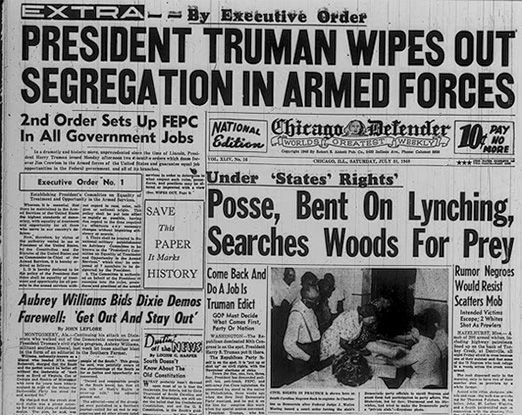 President Truman’s Executive Order 9981 would take years to fully implement, but made national headlines in 1948.