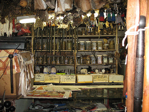 Inside the store of a traditional healer.
