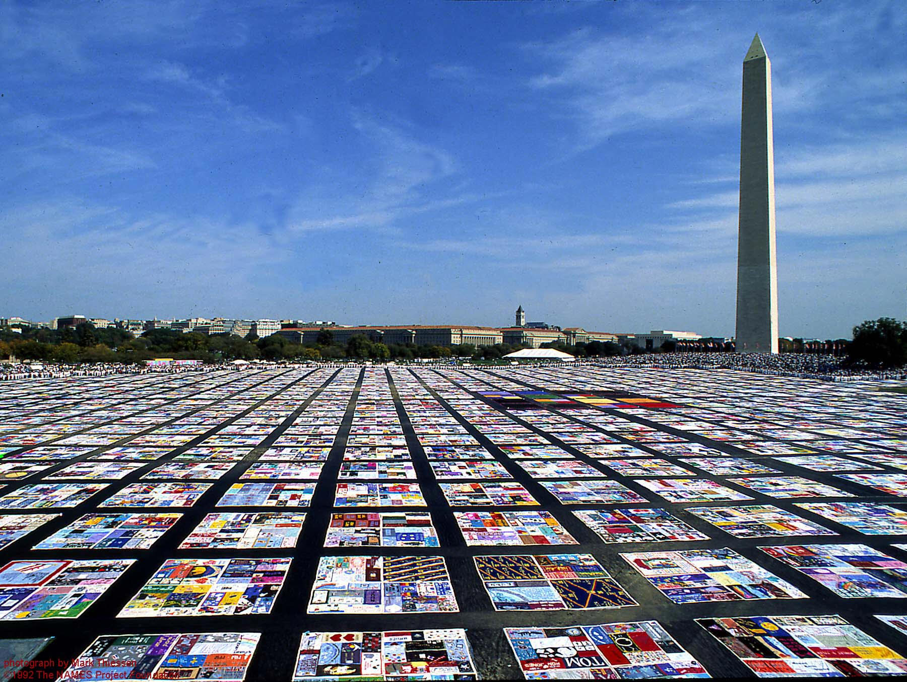 The AIDS Memorial Quilt on the National Mall in Washington, D.C. in 1987.