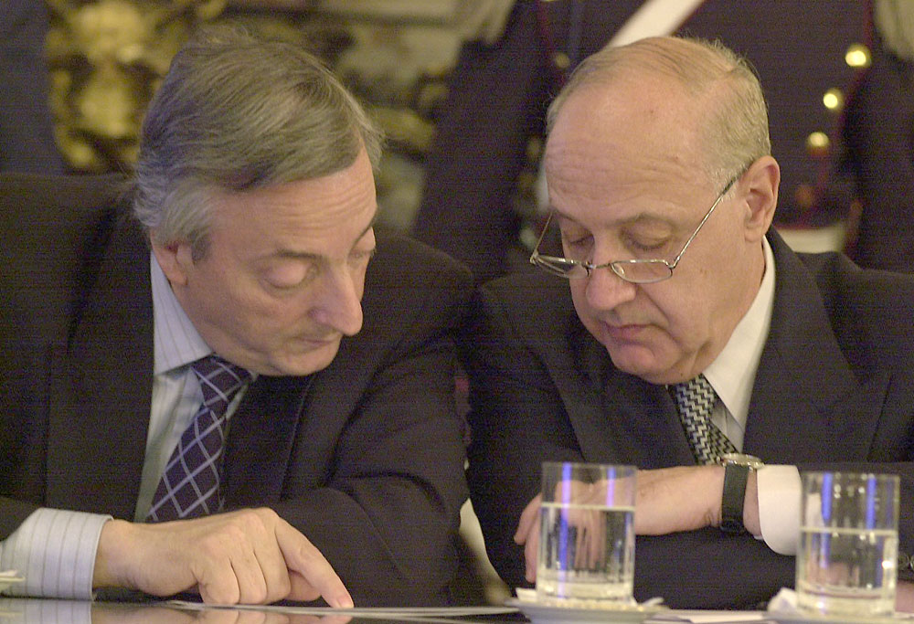 Néstor Kirchner and Economy Minister Roberto Lavagna.