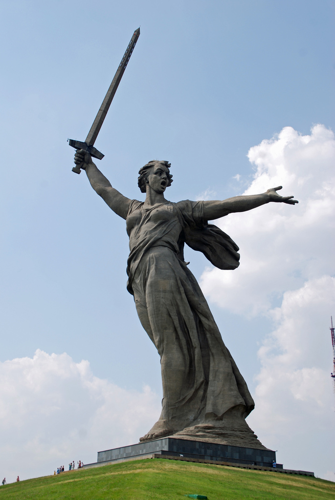 The Motherland Calls statue at the Mamayev Hill War Memorial.