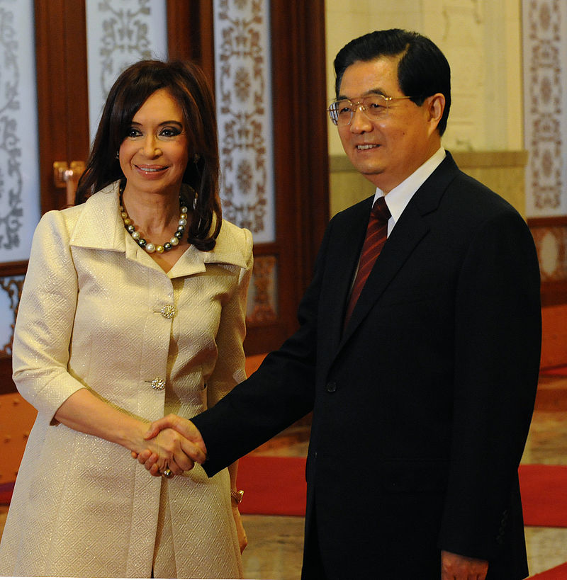 Presidents of Argentina and China meet in Beijing.