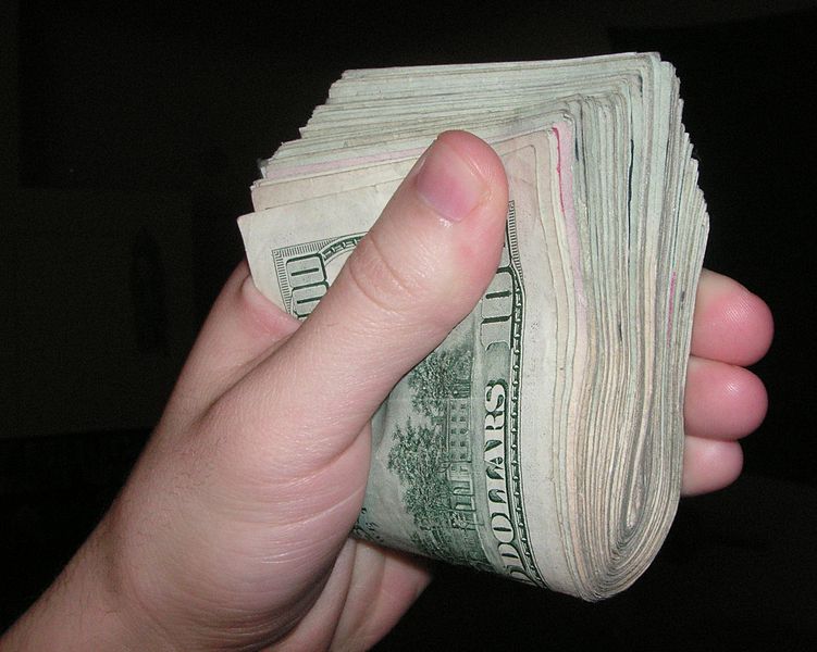 A wad of American cash.