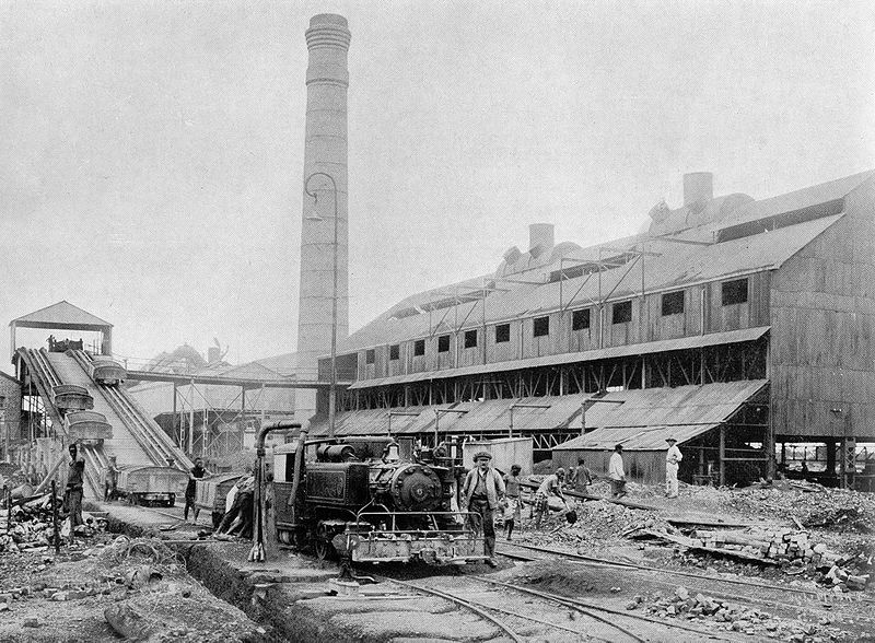 A Union Minière du Haut Katanga ore processing plant in 1917.