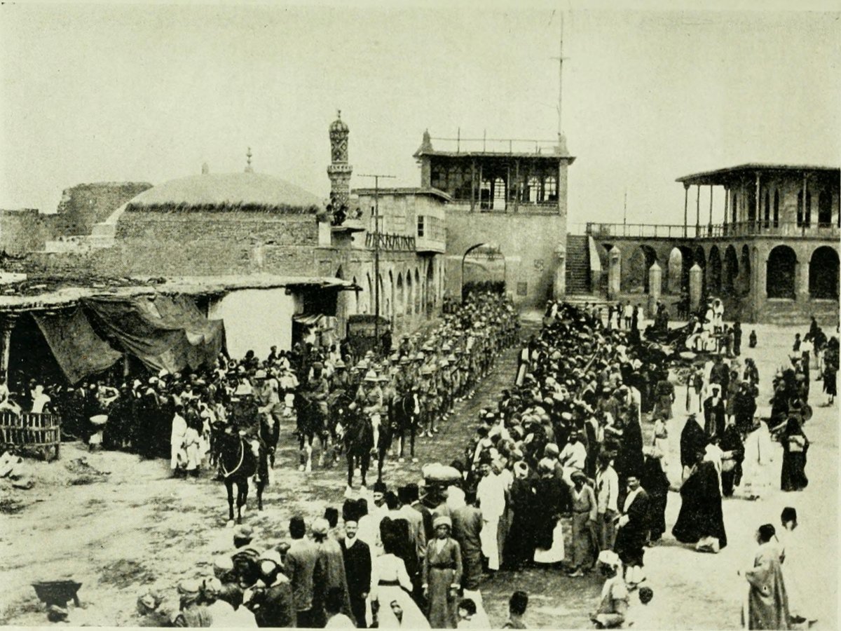British troops entering Baghdad, Iraq March 1917.