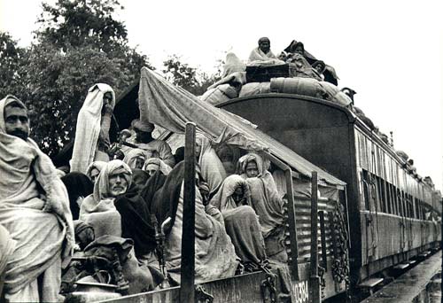 A refugee train, Punjab, 1947.
