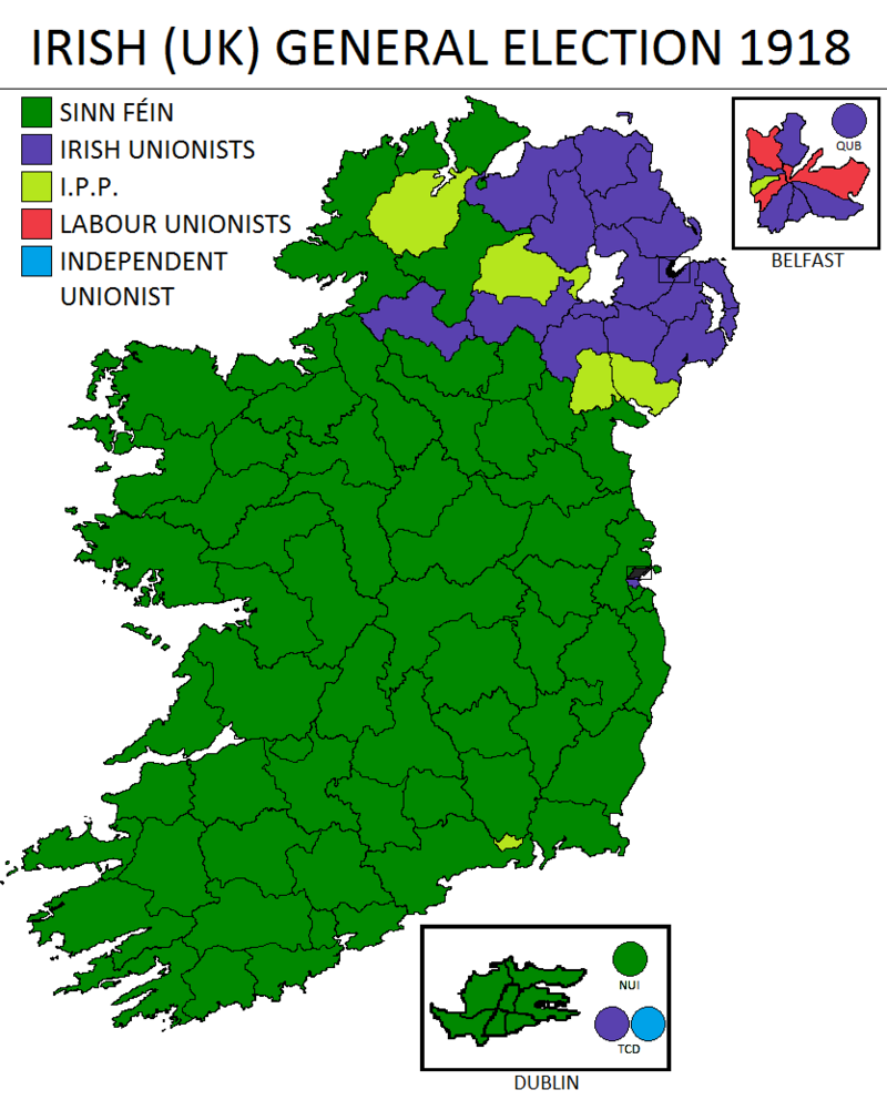 Irish General election results map.