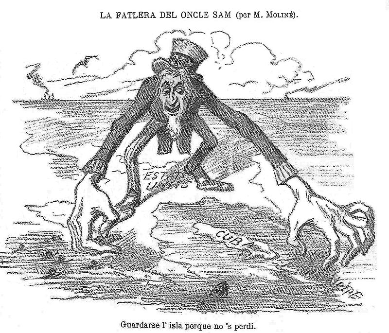 This 1896 cartoon was published in the Catalan newspaper La Campana de Grácia.