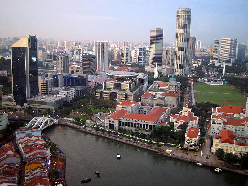 A view of the Singapore River.